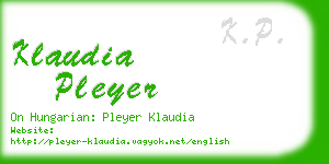 klaudia pleyer business card